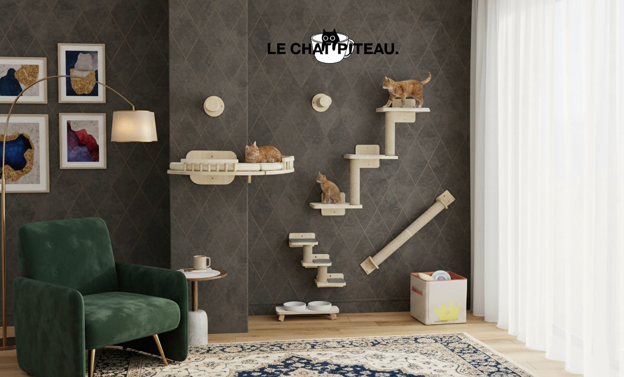 LE MUR - ARBRE A CHAT MURAL EN BOIS