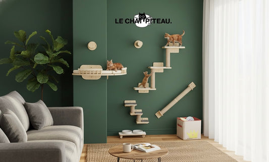 LE MUR - ARBRE A CHAT MURAL EN BOIS