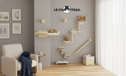 LE MUR - ARBRE A CHAT MURAL EN BOIS